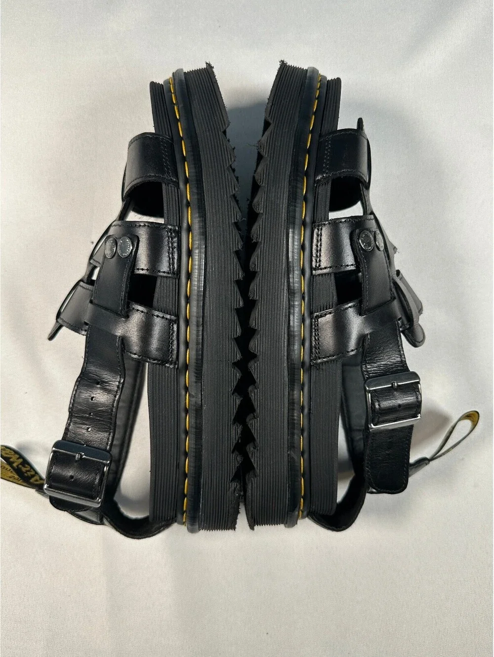 Dr Martens Terry Black Leather Gladiator Platform Sandals Men's 12 Women's 13